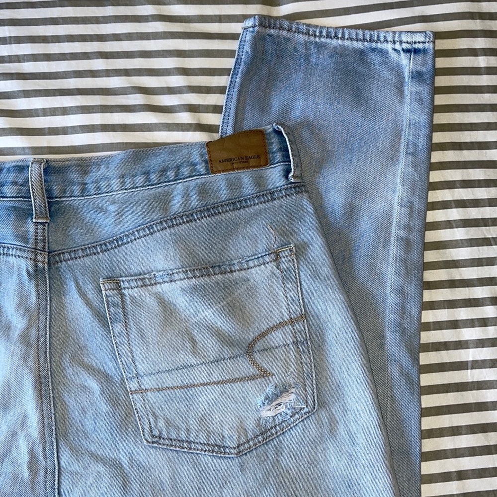 American Eagle distressed mom jeans